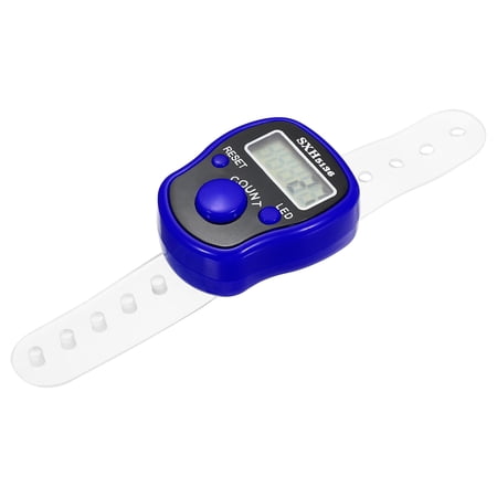 Uxcell 0-99999 5 Digital LED Display Finger Tally Counter, Blue