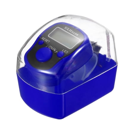 Uxcell 0-99999 5 Digital LED Display Finger Tally Counter with Case, Blue