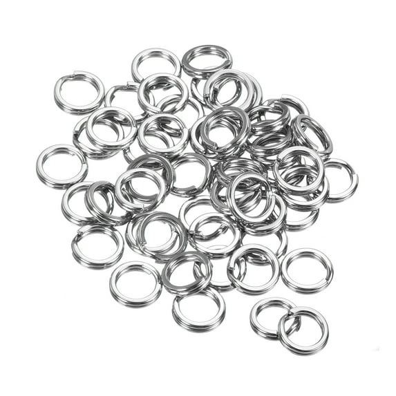 Uxcell 0.9mm x 7mm Fishing Split Rings, 100 Pack 304 Stainless Steel Double Flat Ring for Saltwater Freshwater
