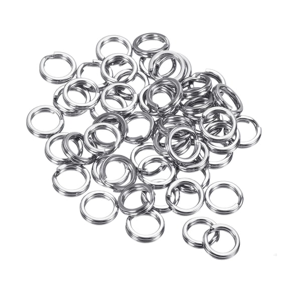 Uxcell 0.9mm x 7mm Fishing Split Rings, 50 Pack 304 Stainless Steel Double Flat Ring for Saltwater Freshwater