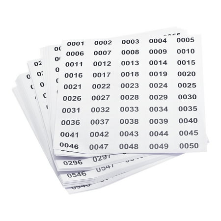 Uxcell 0001 to 1000 Consecutive Number Stickers Inventory Label Sheets for Numbering Classification, Pack of 20