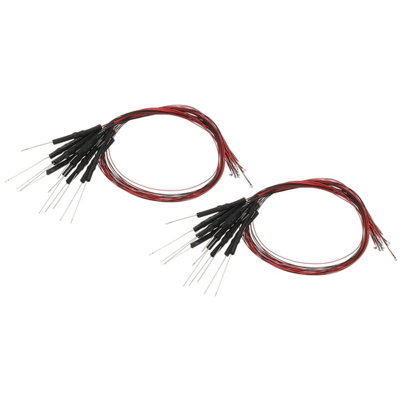 Uxcell 0603 Pre-Wired Micro LED, 24 Pcs 9-12V Pre-soldered Mini Light Emitting Diodes Surface Mount Device for Model, DIY, Science Projects, 9.8" Length, Yellow