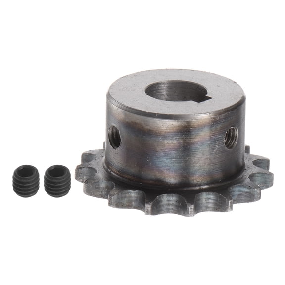 Uxcell 06B Roller Chain Sprocket 15T Pitch 3/8" 15mm Bore A3 Carbon Steel Motor Drive Gear