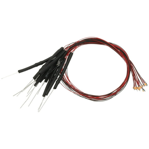 Uxcell 0805 Pre-Wired Micro LED, 12 Pcs 9-12V Pre-soldered Mini Light Emitting Diodes Surface Mount Device for Model, DIY, Science Projects, 9.8" Length, Pink