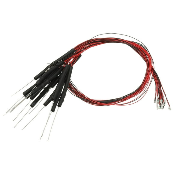Uxcell 0805 Pre-Wired Micro LED, 12 Pcs 9-12V Pre-soldered Mini Light Emitting Diodes Surface Mount Device for Model, DIY, Science Projects, 9.8" Length, Red