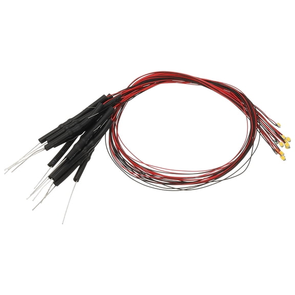 Uxcell 0805 Pre-Wired Micro LED, 12 Pcs 9-12V Pre-soldered Mini Light Emitting Diodes Surface Mount Device for Model, DIY, Science Projects, 9.8" Length, Warm White