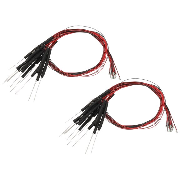 Uxcell 0805 Pre-Wired Micro LED, 24 Pcs 9-12V Pre-soldered Mini Light Emitting Diodes Surface Mount Device for Model, DIY, Science Projects, 9.8" Length, Cold White