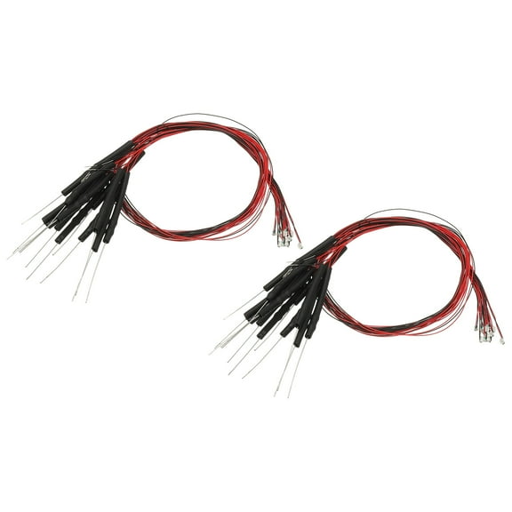 Uxcell 0805 Pre-Wired Micro LED, 24 Pcs 9-12V Pre-soldered Mini Light Emitting Diodes Surface Mount Device for Model, DIY, Science Projects, 9.8" Length, Orange