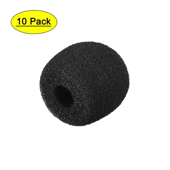 Uxcell 1.02inch Length  Mic Cover Headset Windscreen Foam Black 10pcs