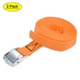 thumbnail image 1 of Uxcell 1.07ft Cam Buckle Tie Down Lashing Strap Polypropylene Orange 2pcs, 1 of 6