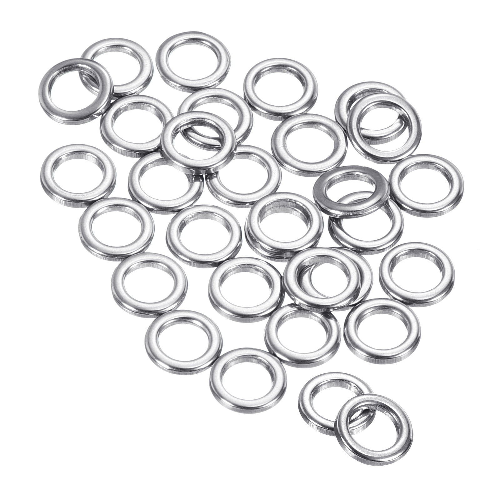 Uxcell 1.0x3.5x5.5mm Fishing Rings, 50 Pack 304 Stainless Steel Solid Ring  Wire Snap Ring for Saltwater Freshwater
