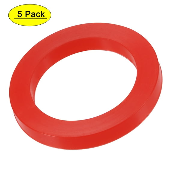 Uxcell 1-1/2" DN40 Silicone Rubber Flat Washer Quick Connector Gasket Red 5 Count