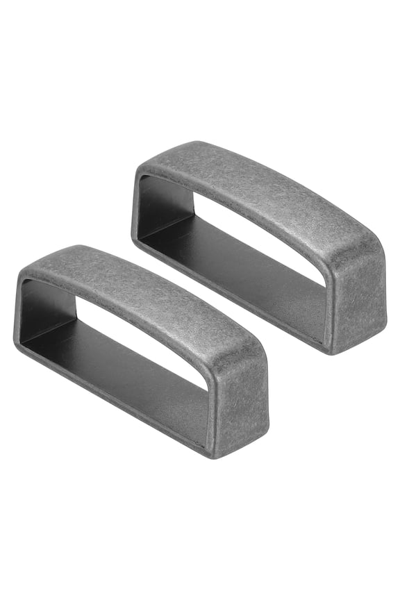 1 1/2 Inch 40mm Belt Loop Keepers, 2 Pack Alloy Belt Ring Men's Buckle for DIY Craft Belt, Light Silver Tone