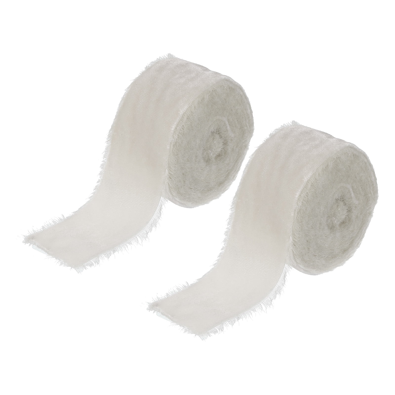 Slub Ribbon Uxcell 1-1/2 Inch Velvet Ribbon, 2 Roll 6 Yard Velvet Frayed Fringe for ...