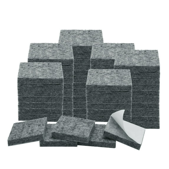 Uxcell 1 1/2" Self-stick Non-slip Felt Squares Pads Floors Protect Furniture Grippers Grey 60 Pack