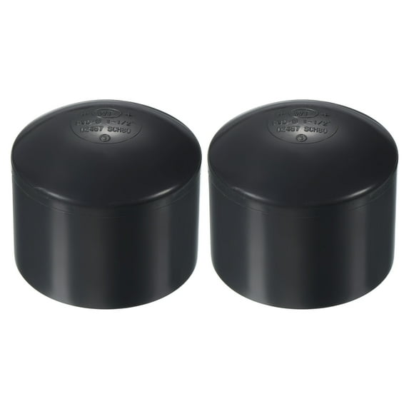 Uxcell Pipe End Cap Fitting, Pack Plug Socket Adapter Smooth Finish 1-1/2" 2