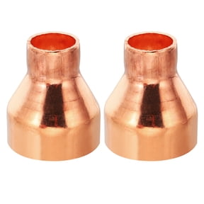 Uxcell 1 1/2" to 5/8" ID Copper Reducer, 2pcs Copper Reducing Coupling Pressure Fitting Pipe Tube Connector Adapter