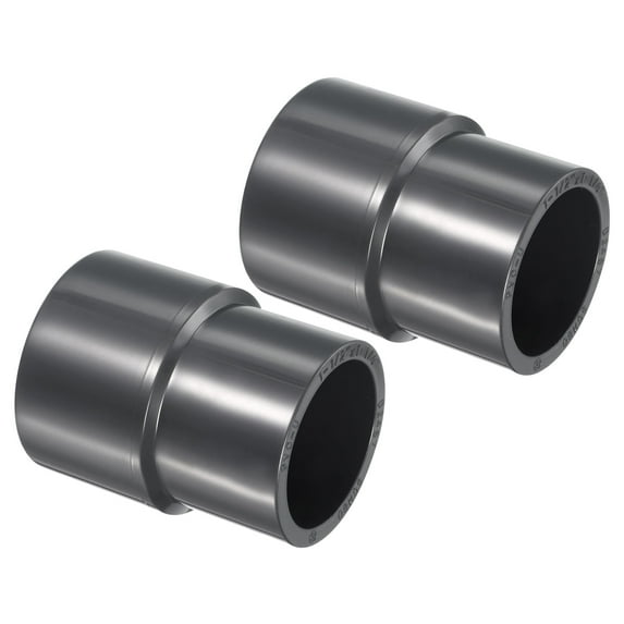 Uxcell Reducer Pipe Fitting SCH80 Straight Coupling, Grey 1-1/2"x1-1/4" 2