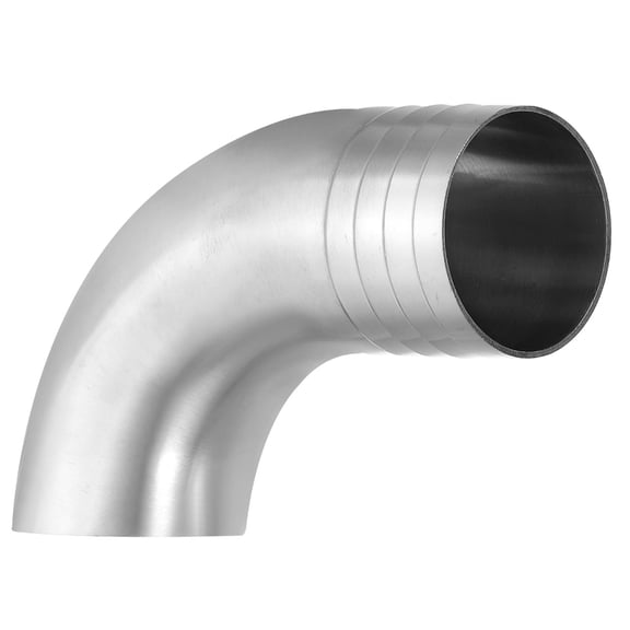 Uxcell 1 1/2in Sanitary Hose Barb Fitting, 90 Degree Elbow Hose Barb Pipe Fitting Single End Hose Barbed 304 Stainless Steel for Brewery Winery Food