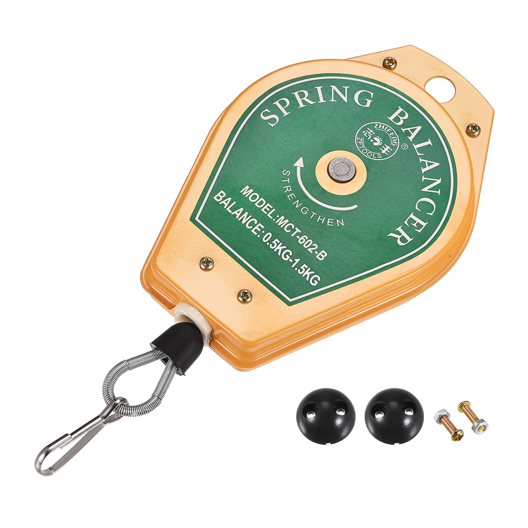 Uxcell Solid Metal Retractable Spring Balancer Hanging Equipment with Fitting Accessory Green ...