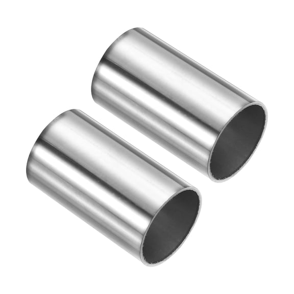 Uxcell 1 1/4" (32mm) ID Straight Pipe Fitting, 2pcs 304 Stainless Steel Coupling Metal Tube Connector Adapter for Irrigation Water Pipelines, DIY, 60mm Long