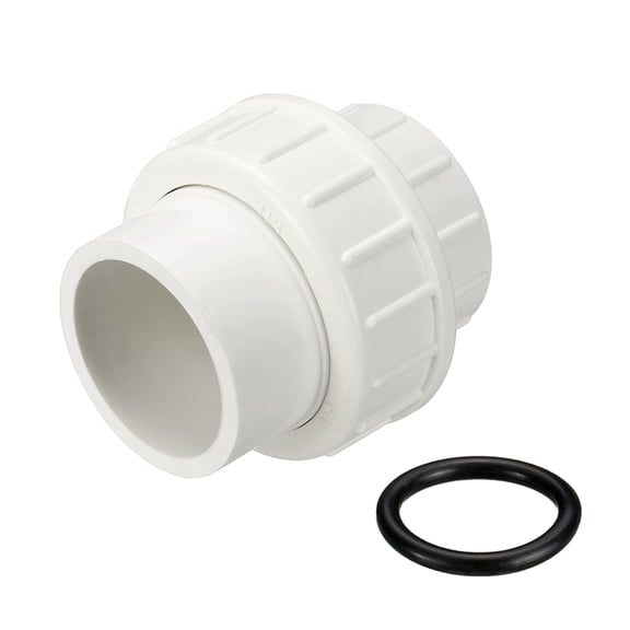 Uxcell 1 1/4 Inch PVC Union Coupling Pipe Fitting, Slip Union Straight Adapter - for Pumps/Filters/Indoor Plumbing Project/Irrigation, SCH 40-EPDM O-Ring Furniture Grade PVC Fittings