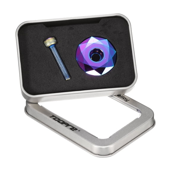 Uxcell 1 1/4" OD Bicycle Headset Stem Top Cap Aluminum Alloy Cycling Headset Cover Stem with M6 Bolt for Mountain Road Bike MTB, Colorful