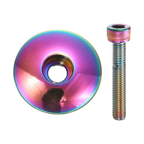 Uxcell 1 1/4" OD Bicycle Headset Stem Top Cap for Mountain Road Bicycle, Colorful