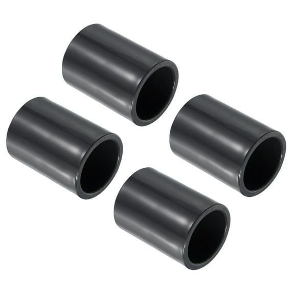 Uxcell 1-1/4" SCH80 UPVC Pipe Fitting Straight Socket Coupling Connector, Grey 4 Pack
