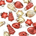 thumbnail image 1 of Uxcell 1-1.5 inch Glass Christmas Ornaments Christmas Tree Decorations for Parties 25 Pcs Gold Red, 1 of 6
