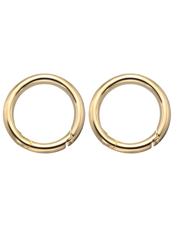 1-1/8 Inch Spring O Rings, 2Pcs Brass Trigger Spring Keyring for Purse DIY Craft