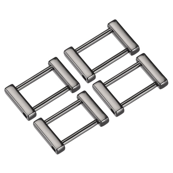 Uxcell 1.1 Inch Rectangle Screw Ring Buckle Strap Connector Bag Loop for Purse Making, 4Pack Dark Grey