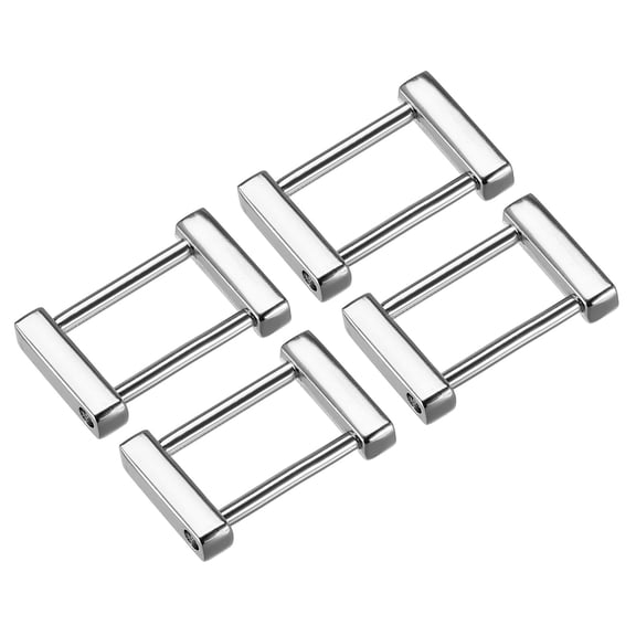 Uxcell 1.1 Inch Rectangle Screw Ring Buckle Strap Connector Bag Loop for Purse Making, 4Pack Silver
