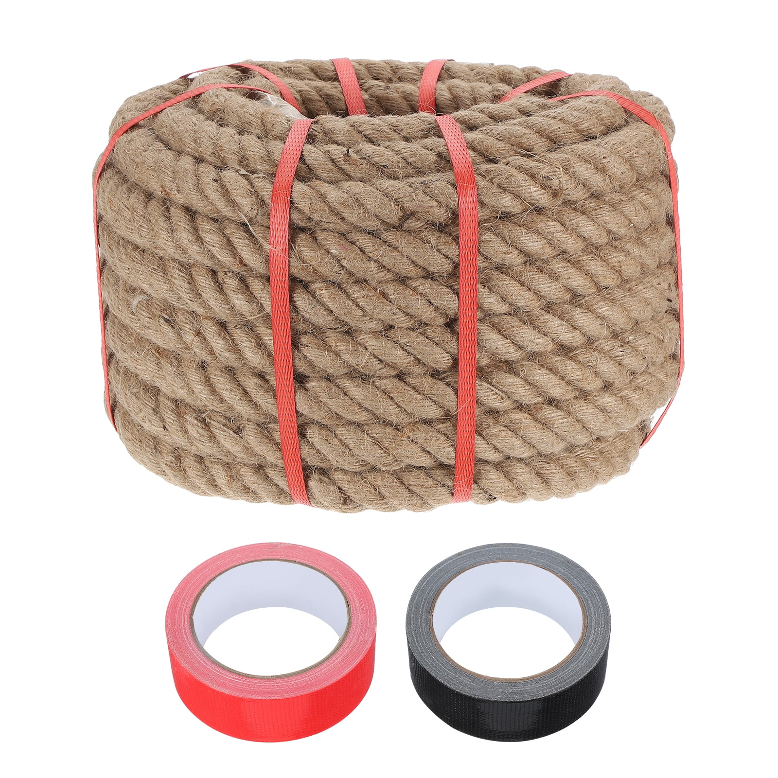 Uxcell 1.1 Inch x 66ft Heavy Natural Jute Rope Thick Twine Rope with 2 ...