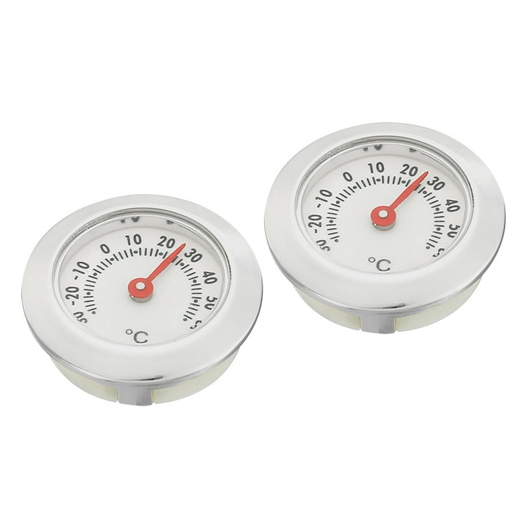 Uxcell 1.1 Mini Indoor Outdoor Thermometer Round Temperature Monitor Room  Gauge, Silver 2 Pack