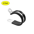 thumbnail image 1 of Uxcell 1.1'' R Shape Rubber Cushioned Insulated Clamps 304 Stainless Steel 5 Pack, 1 of 5