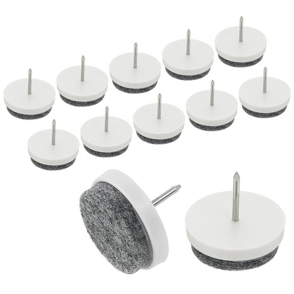 Uxcell 1.1" Screw-on Furniture Felt Pad Nail on Chair Leg Floor Protector White 40 Pcs