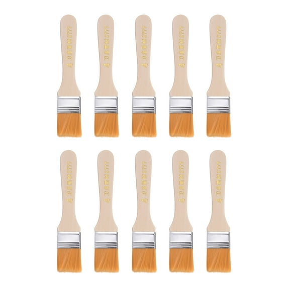 Uxcell 1.1" Width Small Paint Brush Nylon Bristle with Wood Handle Painting Tool 10 Packs