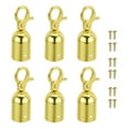 thumbnail image 1 of Uxcell 1.1"x3.2" Stanchion Rope End Stopper, 6 Pack Cord End Caps Barrier Rope End Cap Snap Hooks, Golden, 1 of 6
