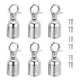 thumbnail image 1 of Uxcell 1.1"x3" Stanchion Rope End Stopper, 6 Pack Cord End Caps Barrier Rope End Cap Snap Hooks, Silver, 1 of 6