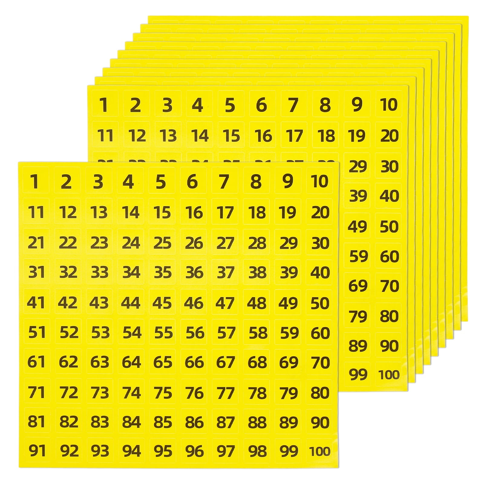 Uxcell 1 to 100 Number Stickers, 10Pcs 0.4 Inch Vinyl Consecutive ...