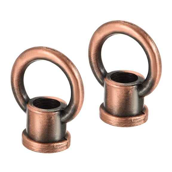 Uxcell 1.14"x1.38" 15kg Load M10 Thread Ring Shape Female Loop Eye Nut Zinc Alloy Red Bronze 2pcs