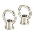 thumbnail image 1 of Uxcell 1.14"x1.38" 15kg Load M10 Thread Ring Shape Female Loop Eye Nut Zinc Alloy Silver Tone 2pcs, 1 of 5