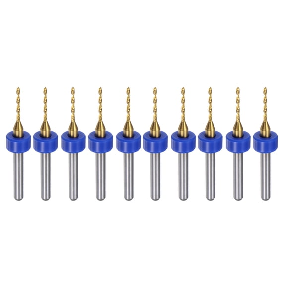 Uxcell 1.15mm PCB Drill Bits 1/8" Shank Carbide Micro Twist Mini Drill Bits CNC Engraving Drilling Tool, 10 Pieces