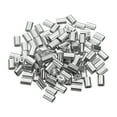 thumbnail image 1 of Uxcell 1/16"(1.5mm) Aluminum Crimping Loop Sleeve, Double Hole Cable Ferrule for Wire Rope, Silver 110Pcs, 1 of 7