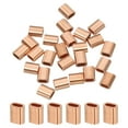 thumbnail image 1 of Uxcell 1/16"(1.5mm) Wire Rope Stop Sleeve, Copper Crimping Loops Sleeve Oval Crimp Ferrules for Wire Rope and Cable Ferrule, Gold 25Pcs, 1 of 7