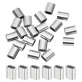 thumbnail image 1 of Uxcell 1/16"(2mm) Wire Rope Stop Sleeve, 304 stainless steel Cable Wire Rope Crimping Loops Sleeve Ferrules for Wire Rope and Cable Ferrule, Silver 20Pcs, 1 of 7