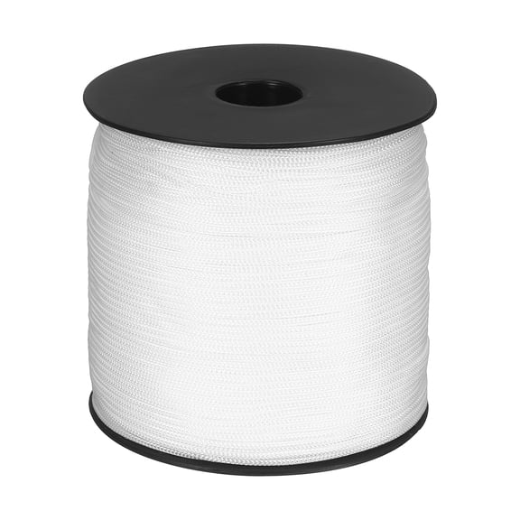 Uxcell 1/16 Inch Hollow Braided Polypropylene Rope, 492ft Utility Cord Waterproof String for Clothesline Camping Crafting Outdoor Golf Courses, Bright white