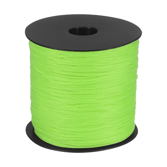 Uxcell 1/16 Inch Hollow Braided Polypropylene Rope, 492ft Utility Cord Waterproof String for Clothesline Camping Crafting Outdoor Golf Courses, Fruit Green