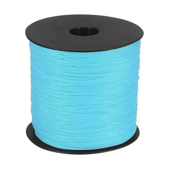 Uxcell 1/16 Inch Hollow Braided Polypropylene Rope, 492ft Utility Cord Waterproof String for Clothesline Camping Crafting Outdoor Golf Courses, Light Blue
